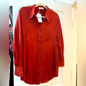 NWT Mango Womens Satin Blouse